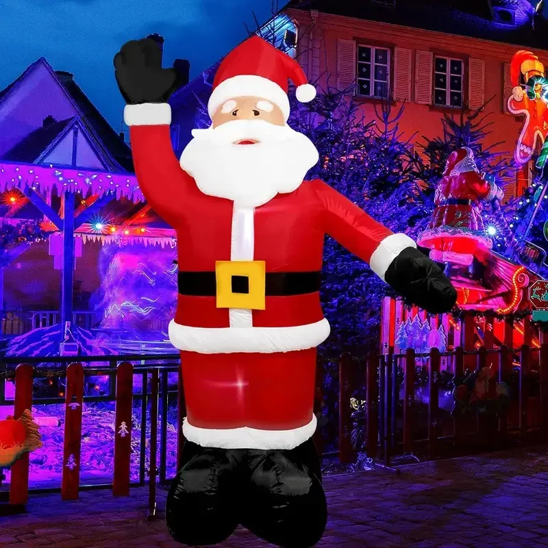 Weihnachtsdekoration - Aufblasbarer Weihnachtsmann mit LED-Beleuchtung – 2,40m für Garten und Außenbereich
