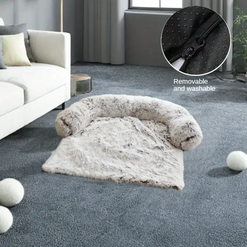 Luxuriöser Plüsch-Haustier-Sofa-Schutz 115x95x18cm Kaffee