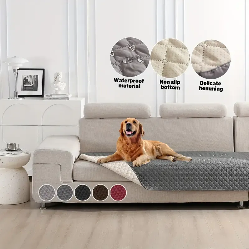 Wasserdichter & Rutschfester Hundebettbezug Ideal als Matratzenbezug, Haustierdecke, Möbel-/Couchschutz 75x180cm grau