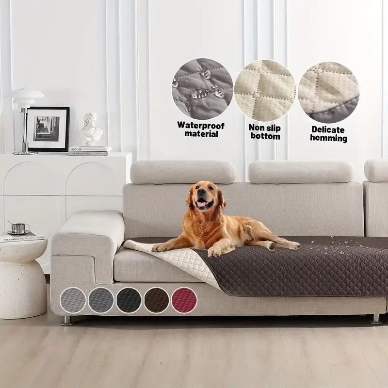 Wasserdichter & Rutschfester Hundebettbezug Ideal als Matratzenbezug, Haustierdecke, Möbel-/Couchschutz 75x180cm Kaffee