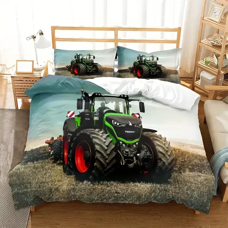 3-teiliges Bettbezug-Set 3-teiliges Bettbezug-Set "Bauernhof Traktor" – Komfort und Landhausstil vereint! Landmaschinen Bauer 220x240 Fendt