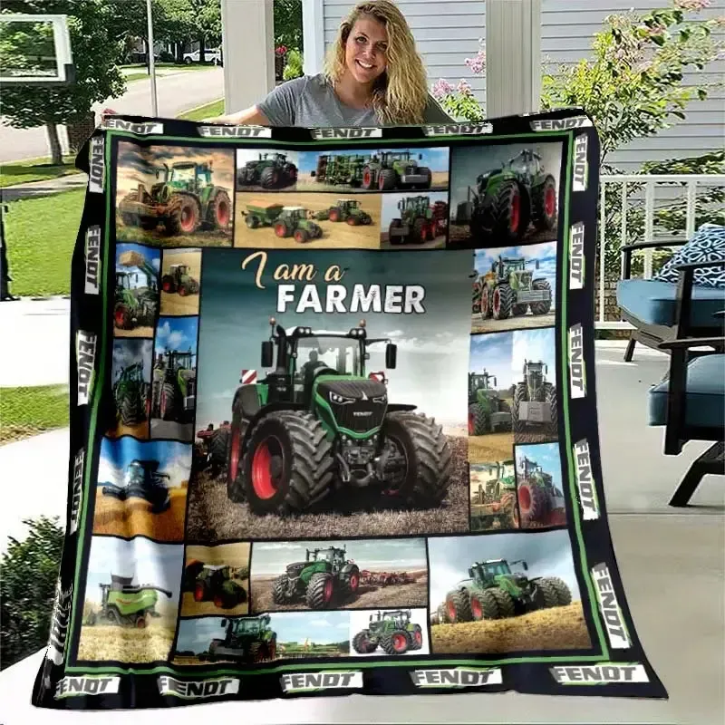 Traktor-Decke für Jungen – Flauschiger Komfort für kleine Traktor-Fans Bauer Landwirtschaft 150x200cm Fendt