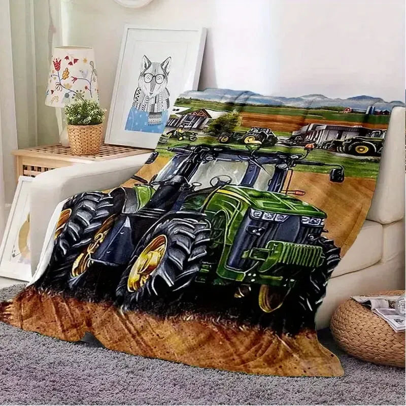 Traktor-Decke für Jungen – Flauschiger Komfort für kleine Traktor-Fans Bauer Landwirtschaft 150x200cm Design 4