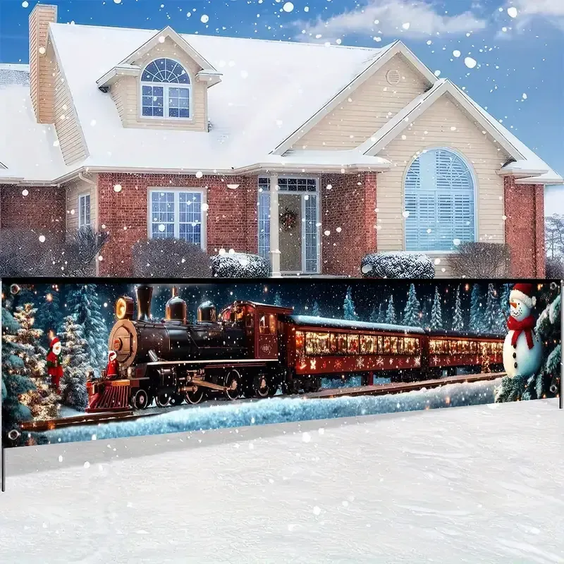 Festliches Weihnachtszug-Banner – Indoor & Outdoor Weihnachtsdekoration