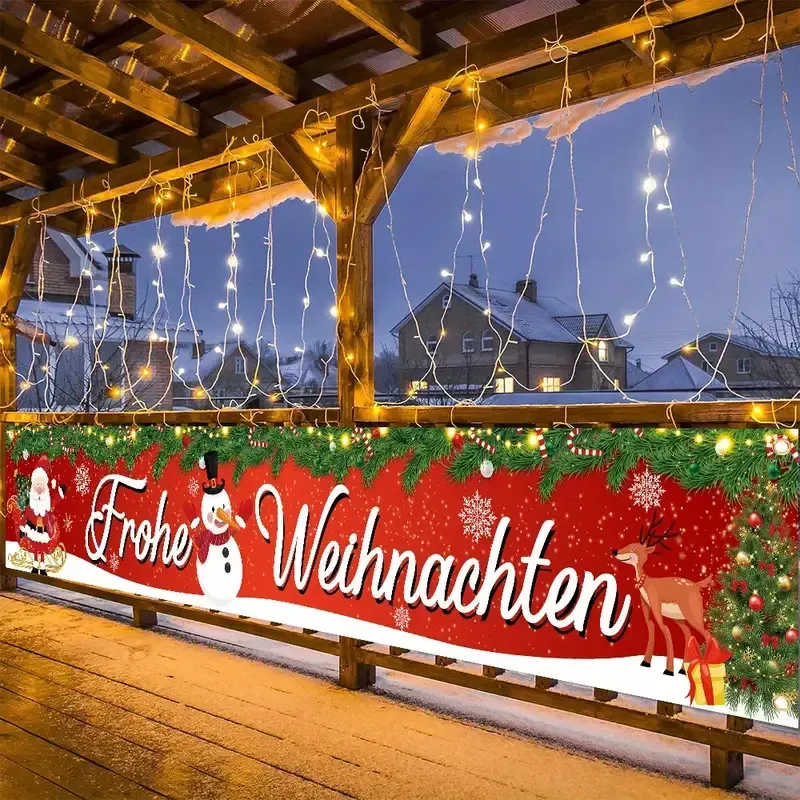 Polyester-Weihnachtsbanner (43,18 x 198,12 cm) – Frohe Weihnachten