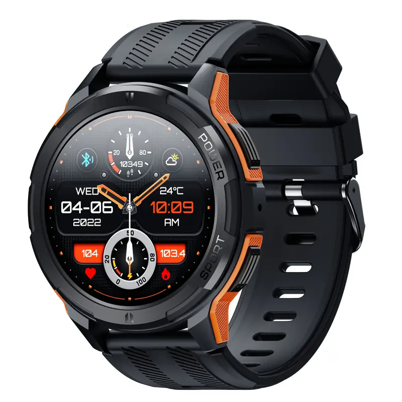 Smartwatch Herren BT10 – Stilvolles Multitalent für Fitness und Alltag orange