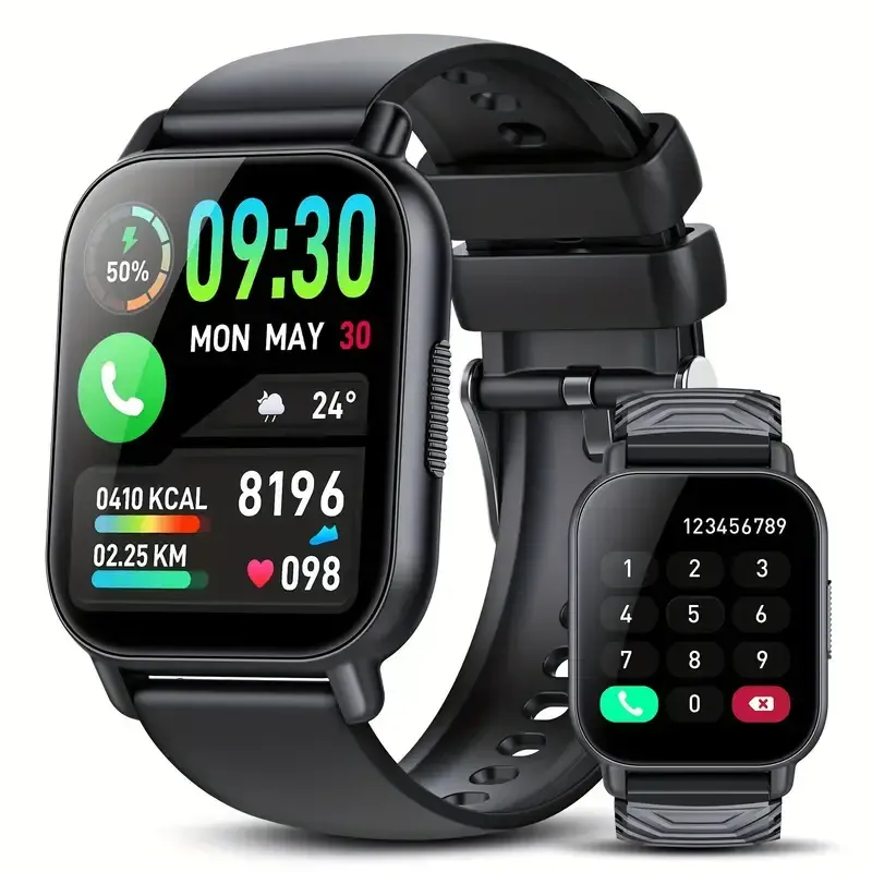 Smartwatch für Herren/Damen – 1.85-Zoll-HD-Touchscreen Fitnessuhr mit kabellosen Anrufen & Nachrichten