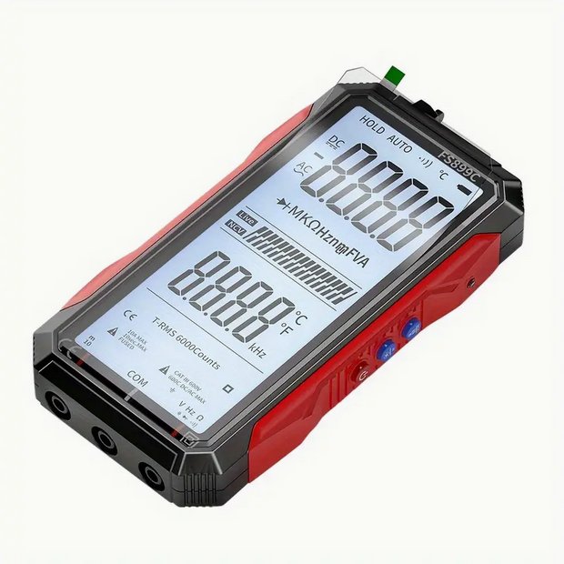 Super Full Screen Digital Professional Multimeter – Wiederaufladbar, 6000 Counts, Auto Range, Powerbank Einfach zu bedienen und abzulesen
