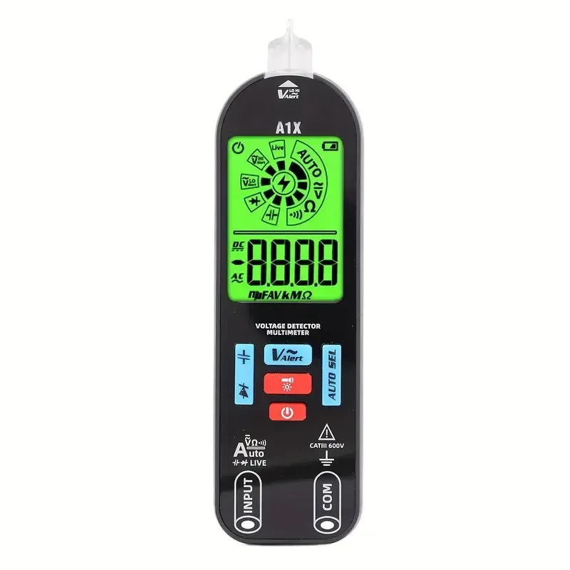 Smart Digital Multimeter mit Tasche – 2024 Neu, Intelligenter Elektriker Auto-Ranging Tester & Detektor, Wiederaufladbarer Spannungstester, Misst Spannung, Kapazität, Dioden, Kontinuität, Widerstand