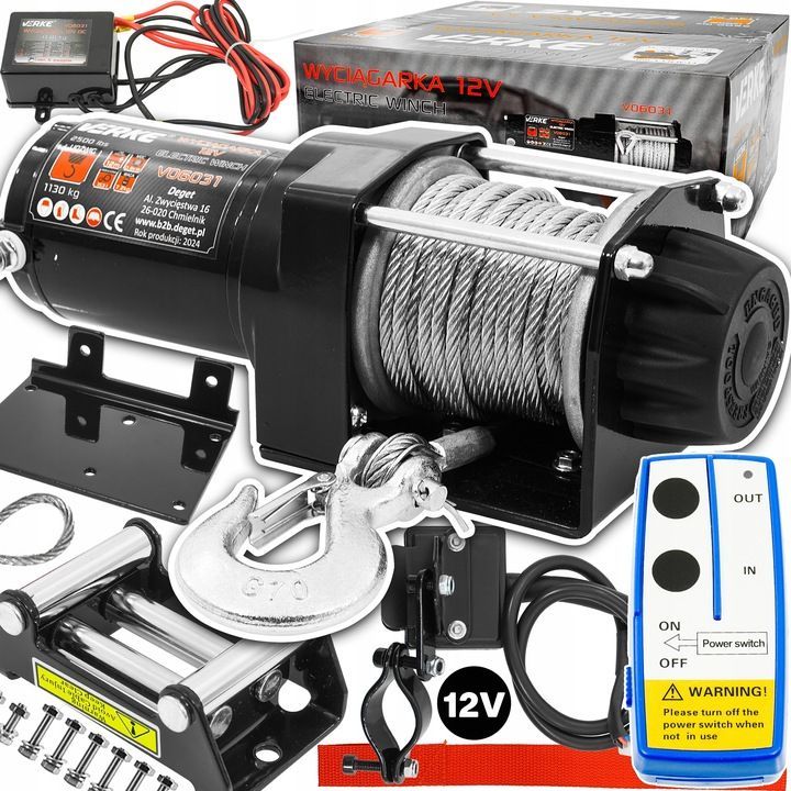 ELEKTRISCHE SEILWINDE 12V 1130​kg – Ihre Offroad-Lösung!
