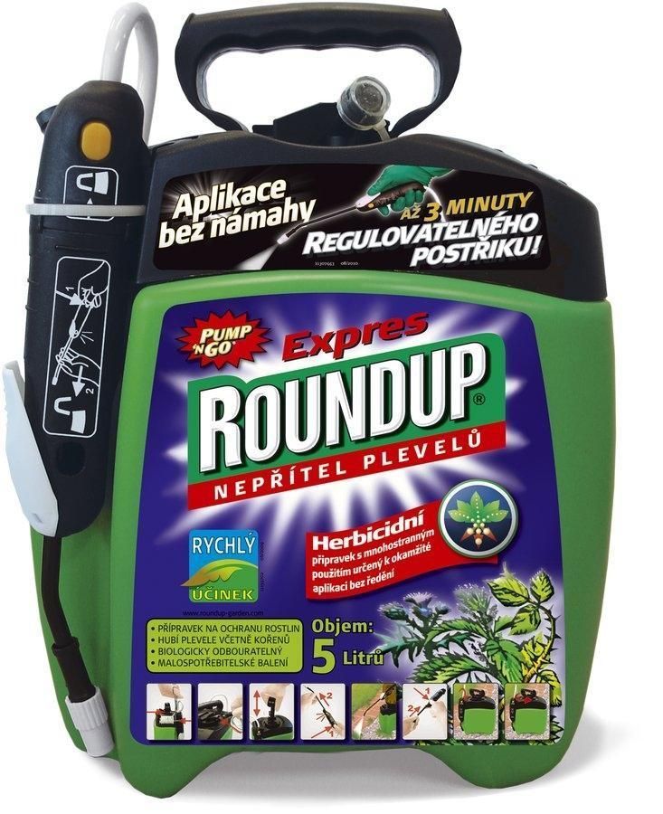 Roundup Express 6H – 5 l – Schnellwirksamer Unkrautvernichter mit praktischem Pump- und Sprühsystem
