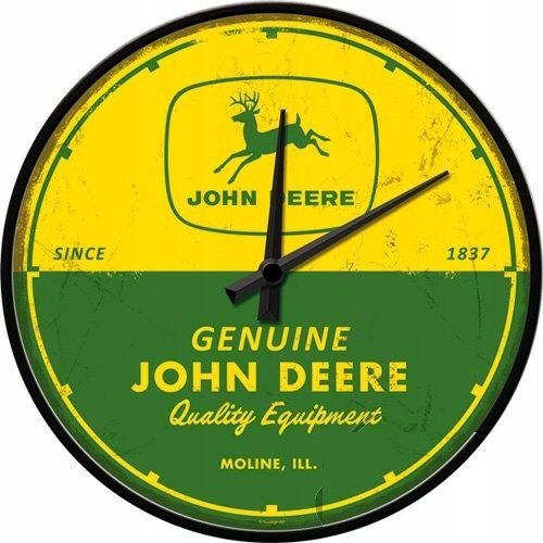 John Deere Wanduhr – 31 cm – Set 2 Metall und Glas, Perfekt für Geschenke