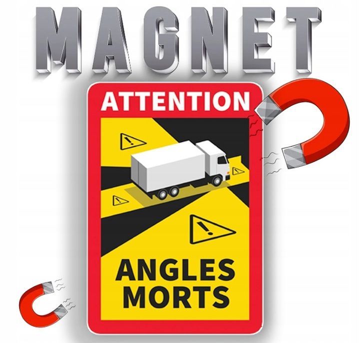 Magnetische „Toter Winkel“ Warnaufkleber – 3er Set für TIR-Fahrzeuge ??? TIR MAN IVECO DAF Actros MAN Mercedes