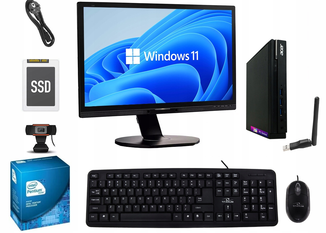 Büro-/Schul-PC-Set inkl. Monitor – Leasing-Rückläufer mit Power & Windows 11