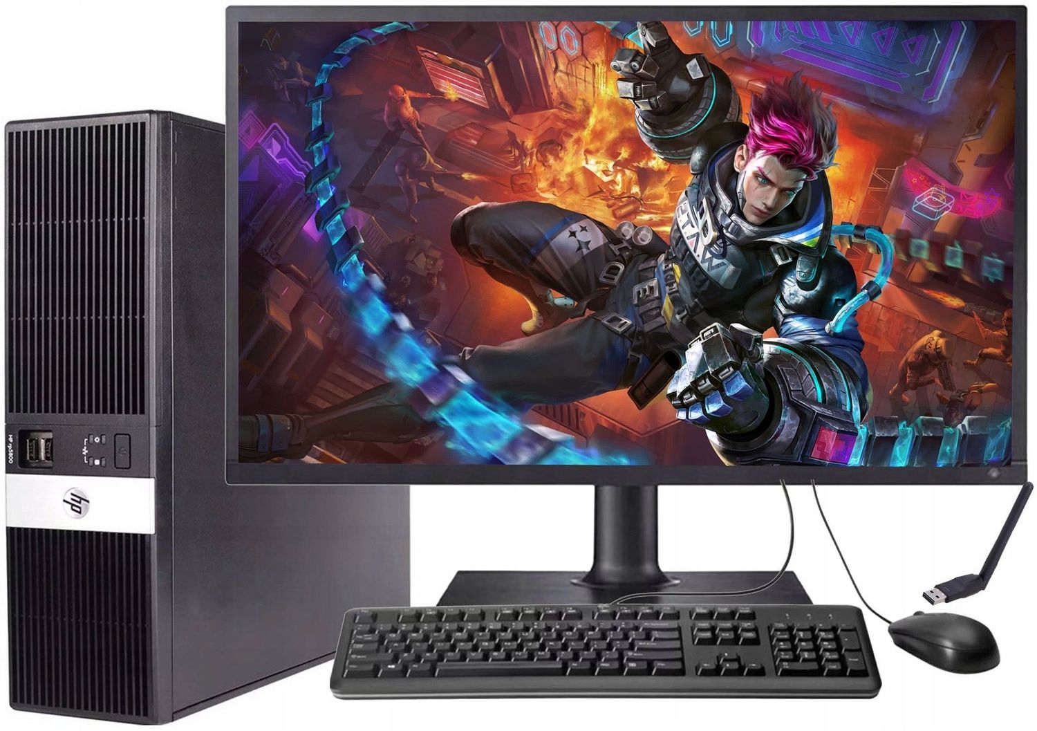 Gaming-Einstiegs-Set mit 24" Monitor – HP i3, 8GB RAM, SSD & Windows 10