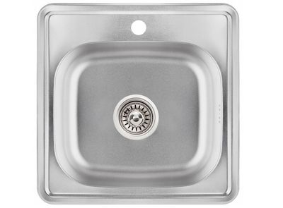 Stahlspüle mit Abtropffläche + Siphon Einbeckenspüle Edelstahl