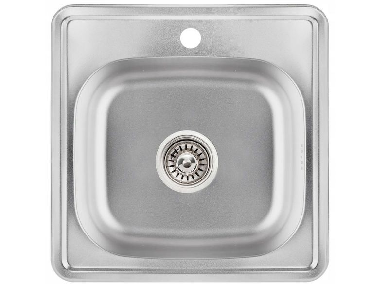 Stahlspüle mit Abtropffläche + Siphon Einbeckenspüle Edelstahl