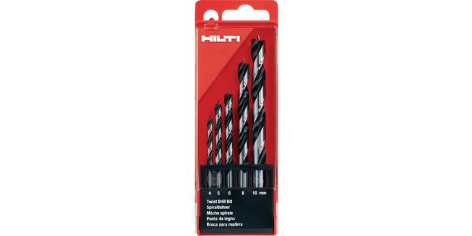 Hilti WDB-T Spiralbohrer-Set Spiralbohrer 4,5,6,8,10 Satz #305033
