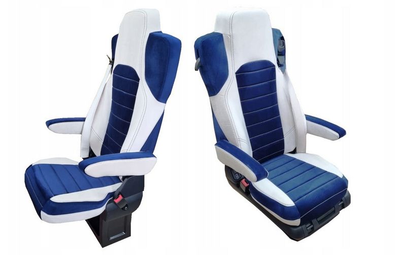 Handmade hochwertige Actros LKW-SITZBEZÜGE MERCEDES ACTROS MP5 MP 5 Marineblau-Beige komplett Set