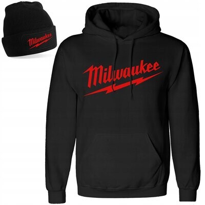 MILWAUKEE  PREMIUM Kapuzenpullover Hoodie Sweatshirt Pullover Pulli Herren & Mütze im Set