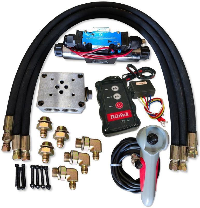 Steuerungssatz Seilwinde HYDRAULIK 12 V + Funk FERNBEDIENUNG Kit