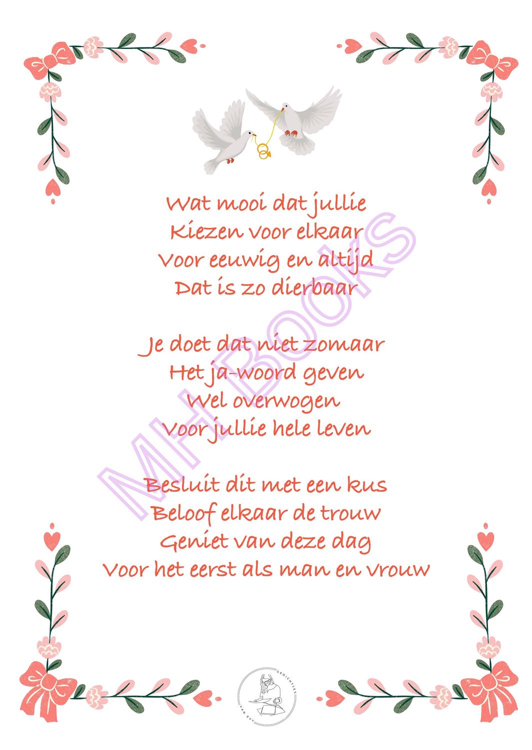 Kaartje 'Trouwen'
