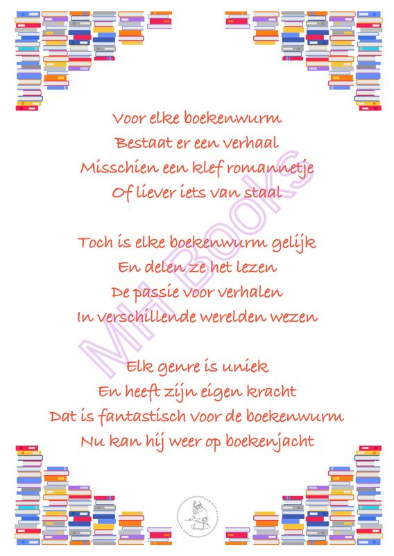 Kaartje 'Boekenwurm'