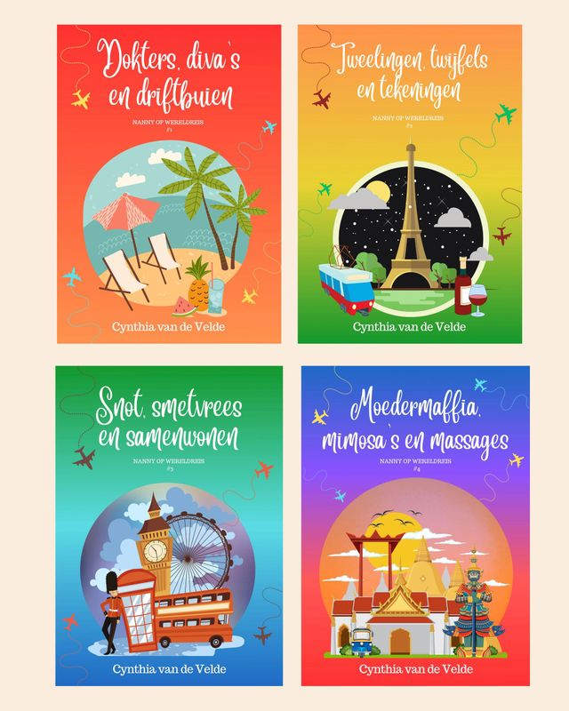 Boekenbox Nanny op wereldreis deel 1, 2, 3 en 4
