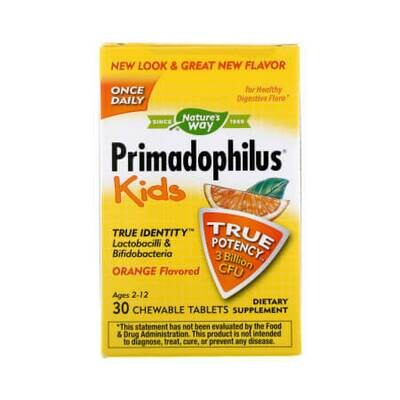 Отличные детские жевательные пробиотики с вкусом Апельсина Primadophilus Kids от NaturesWay