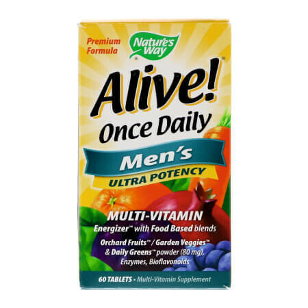 Витаминно-минеральный комплекс для мужчин.
Alive! Once Daily, Men's,Ultra Potency