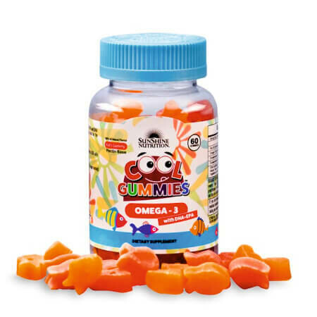 Рыбий жир, Омега-3 для детей с 1 года в виде жевательных конфет SunShine Nutrition Gummy Vitamins