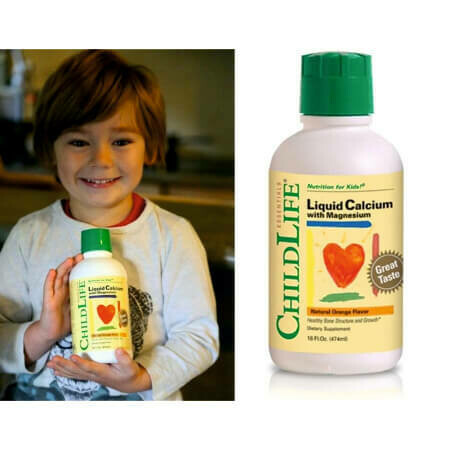 Жидкий кальций с магнием и со вкусом натурального апельсина ChildLife