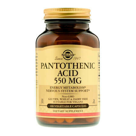 Для Красоты, Здоровья и эффективная борьба со стрессом Solgar Pantothenic Acid 550 мг