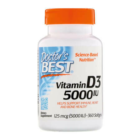 Doctor&#39;s Best Витамин D3 125мг 360 капсул