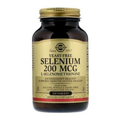 Селен (Selenium), Solgar, без дрожжей, 200 мкг, 250 таблеток