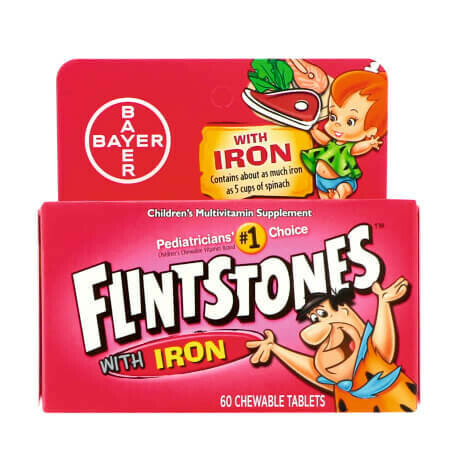 Детский поливитамин с железом Flintstones (60 жевательных таблеток)