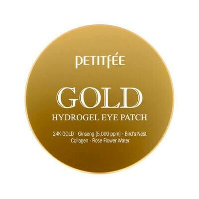 Легендарные Гидрогелевые и увлажняющие патчи для глаз с 24K золота Petitfee Gold Hydrogel Eye Patch +5 Golden 60 патчей
