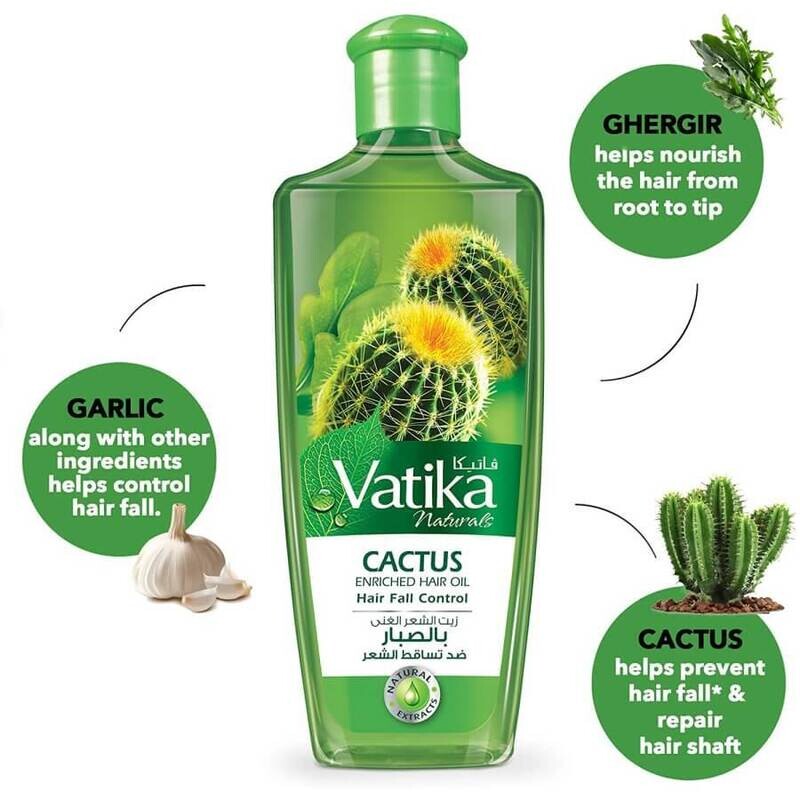 Масло от выпадения волос с экстрактом кактуса Dabur Vatika Cactus Enriched Hair Oil