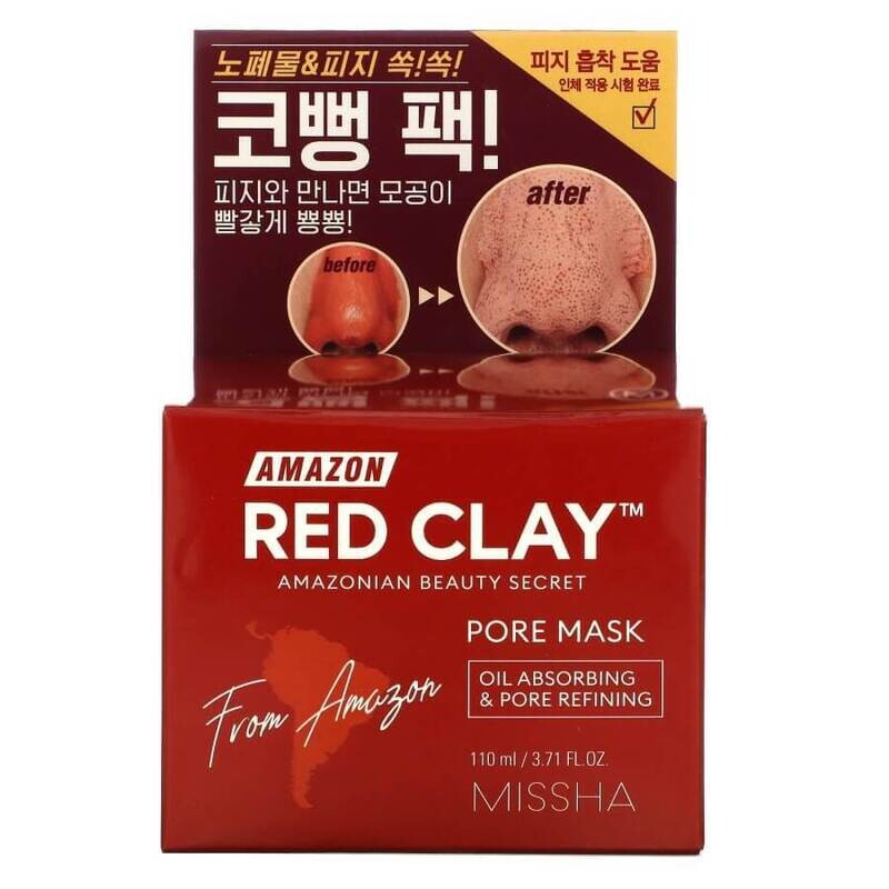 Очищающая глиняная маска для лица Missha Amazon Red Clay Pore Mask 110мл