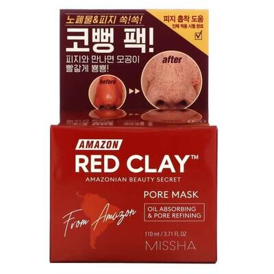 Очищающая глиняная маска для лица Missha Amazon Red Clay Pore Mask 110мл