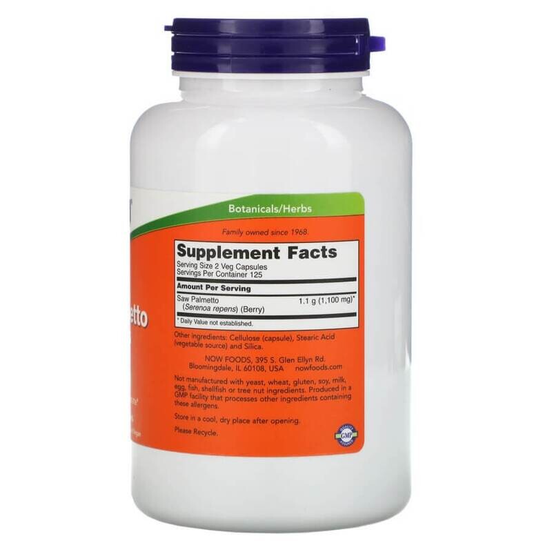 Now Foods, ягоды серенои, 550 мг поддержания мужского здоровья