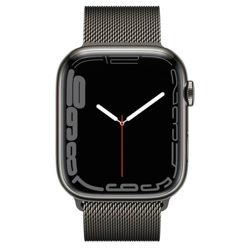Apple Watch Series 7 GPS + Cellular, Graphite Stainless Steel Case with Graphite Milanese Loop