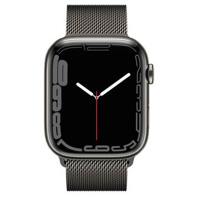 Apple Watch Series 7 GPS + Cellular, Graphite Stainless Steel Case with Graphite Milanese Loop