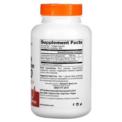 Коэнзим Q10 Doctor's Best, CoQ10, с BioPerine 360 капсул