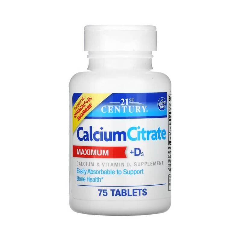 Цитрат кальция с витамином D3 МАКСИМУМ
21st Century Health Care Calcium Citrate Maximum+D3