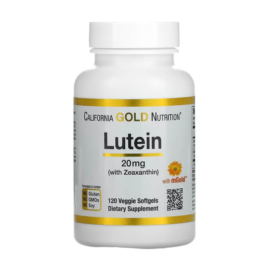 Капсулы California Gold Nutrition Lutein with Zeaxanthin, 20 мг, 120 шт.
