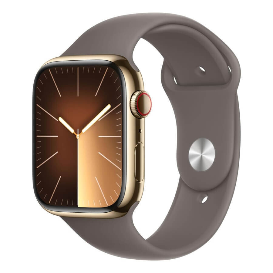 Apple Watch Series 9 GPS + Cellular Stainless steel Case with Sport Band