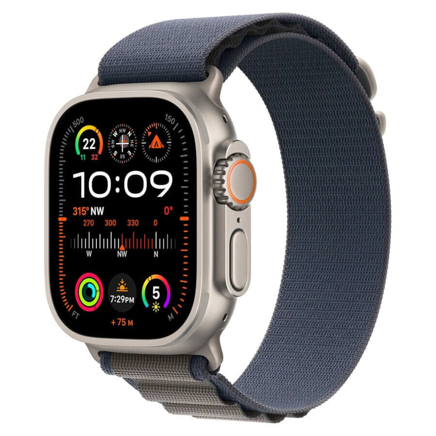 Apple Watch Ultra 2 GPS + Cellular Titanium Case &amp; Alpine Loop, Размер корпуса: 49 мм, Выберите цвет: Titanium Case with Blue Alpine Loop