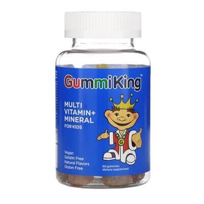 Мультивитамины и минералы с овощными и фруктовыми волокнами от Gummi King в виде жевательных конфет