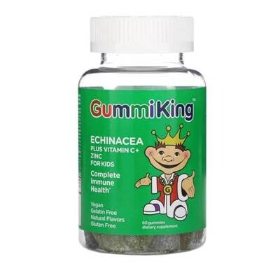 Детские витамины для иммунитета с эхинацеей, витамином С и цинком Gummi King в виде жевательных конфет